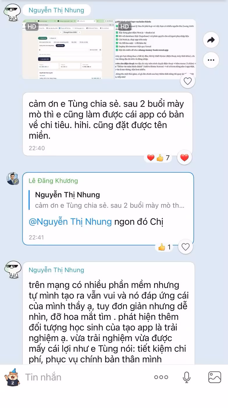 Feedback chị Nhung - app sổ thu chi